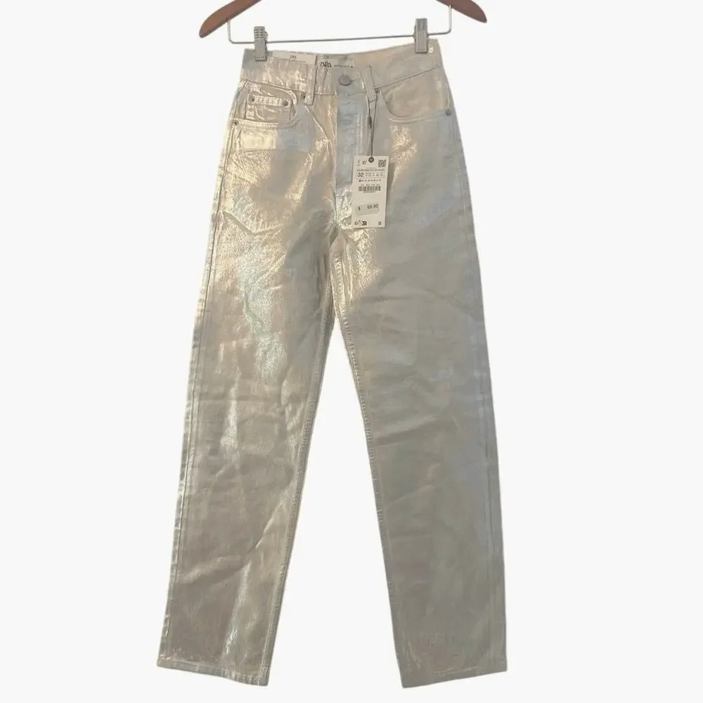 ZARA MID RISE BOYFRIEND JEANS Sz0 - Picture 4 of 12